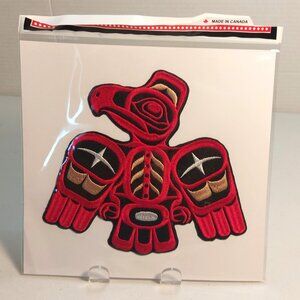Indigenous 'Eagle' Design by Gene Suyu | Iron-On 17cm Embroidered Patch - new